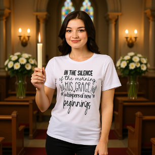 Seine Gnade flüstert Neue Anfänge Morgenandacht Tri-Blend Shirt