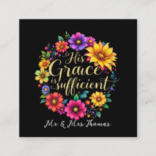 Seine Gnade ist ausreichend Inspirierend Bibelvers Quadratische Visitenkarte