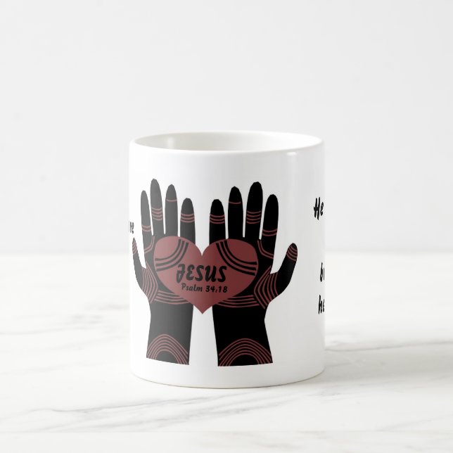 Seine Hände heilen Hände Tasse (Mittel)