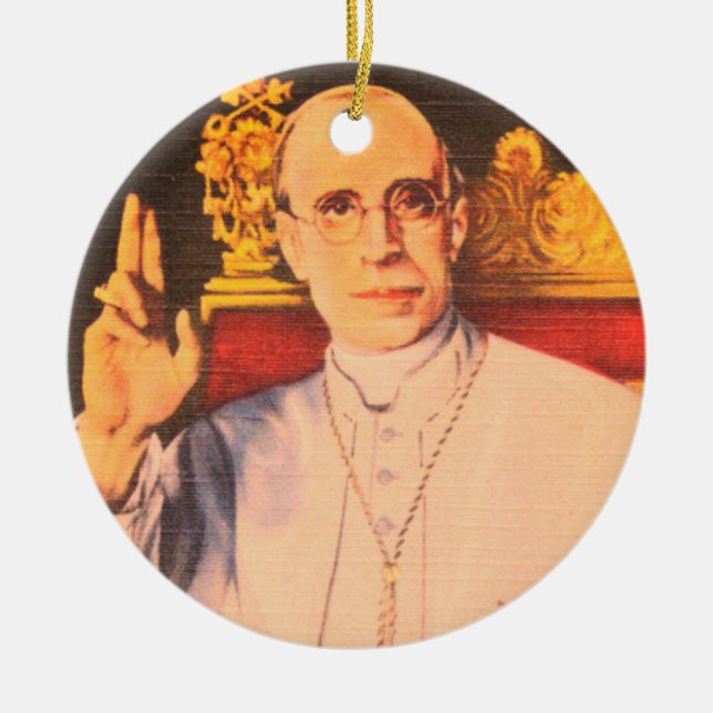 Seine Heiligkeit Papst Pius XII. - Katholische Kir Keramik Ornament (Vorne)