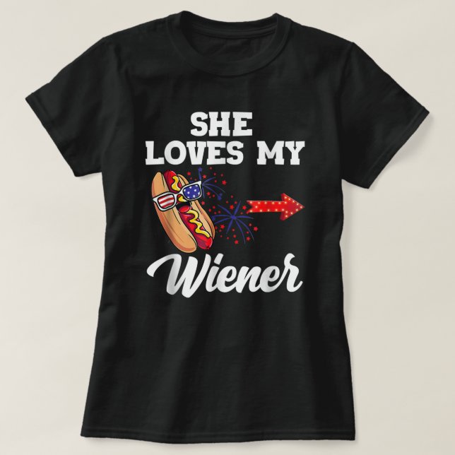 Seine & Hers Naughty USA Outfit Matching Paare 4. T-Shirt (Design vorne)