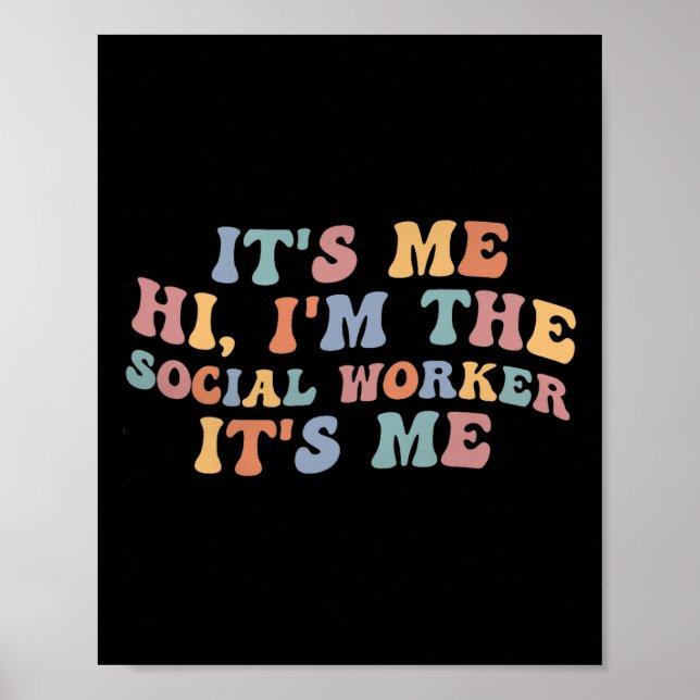 Seine ich Hi im Retro-Lehrer der Sozialarbeiter Poster (Vorne)