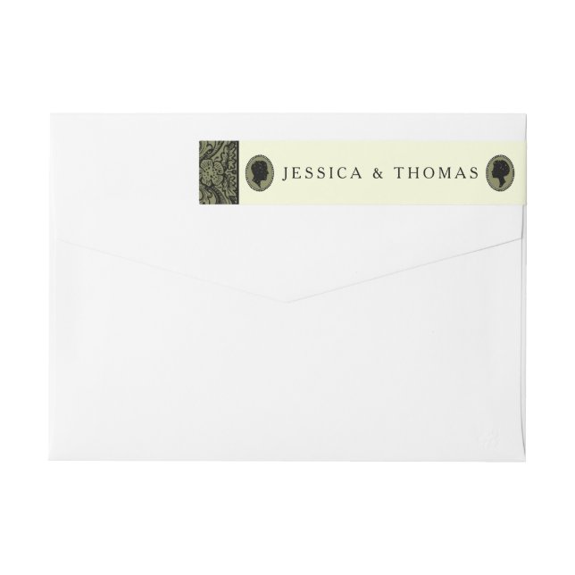 Seine & ihre Art Deco Silhouette Hochzeitskollekti (Rückseite)