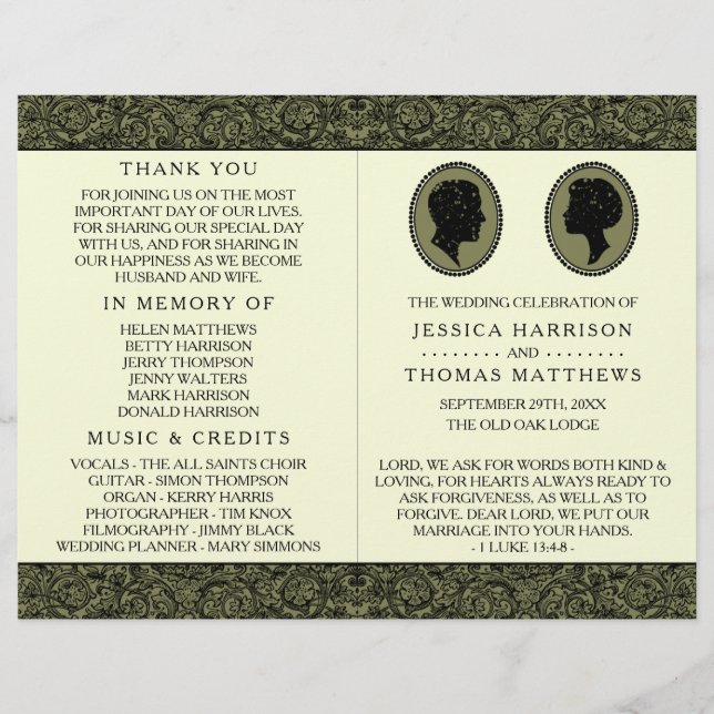 Seine & ihre Art Deco Silhouette Hochzeitskollekti (Vorderseite)