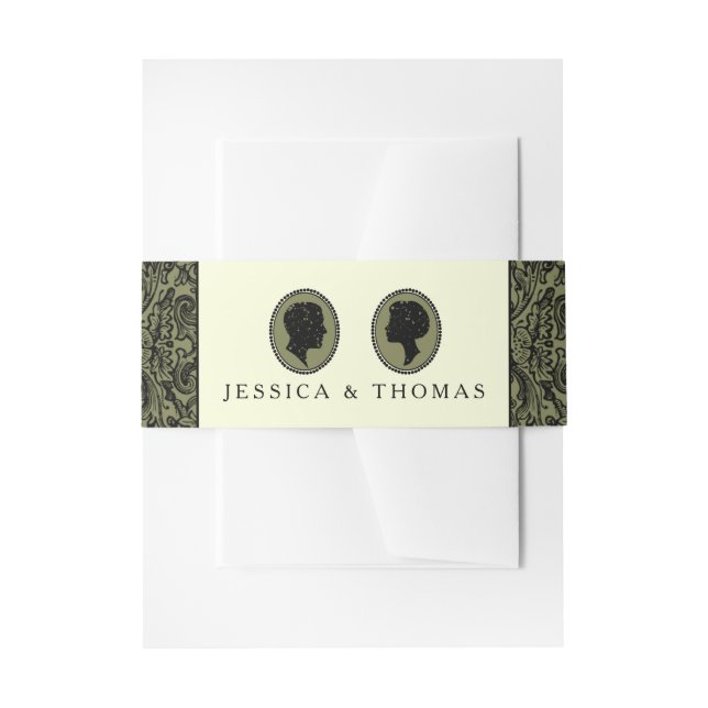 Seine & ihre Art Deco Silhouette Hochzeitskollekti Einladungsbanderole (Vorderseite Beispiel)