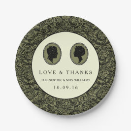 Seine & ihre Art Deco Silhouette Hochzeitskollekti Pappteller