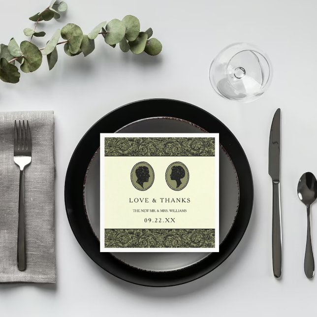 Seine & ihre Art Deco Silhouette Hochzeitskollekti Serviette (Von Creator hochgeladen)