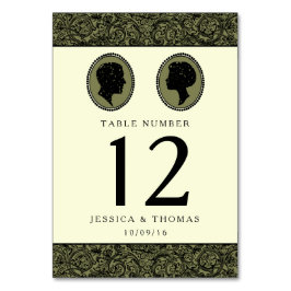 Seine & ihre Art Deco Silhouette Hochzeitskollekti Tischnummer