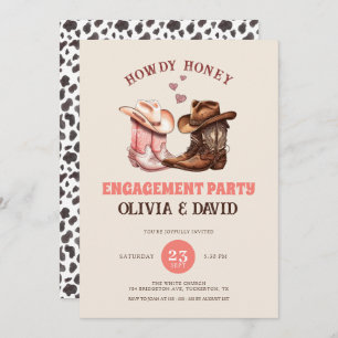 Seine & ihre Cowboy Boots Western Engagement Party Einladung