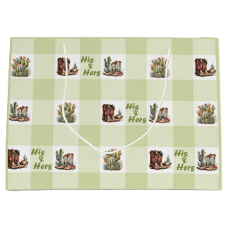 Seine & ihre Cowboy Cowgirl Stiefel Geschenktasche Große Geschenktüte