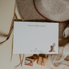 Seine & Ihre Cowboystiefel Hochzeit Mitteilungskarte