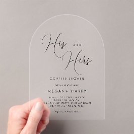 Seine & ihre einfache Couple Duwer Bridal Acryleinladungen