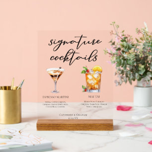 Seine & Ihre Espresso Martini Mai Tai Cocktails Acrylschild
