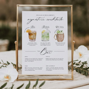 Seine Ihre & Unsere Watercolor Signature Cocktail- Poster
