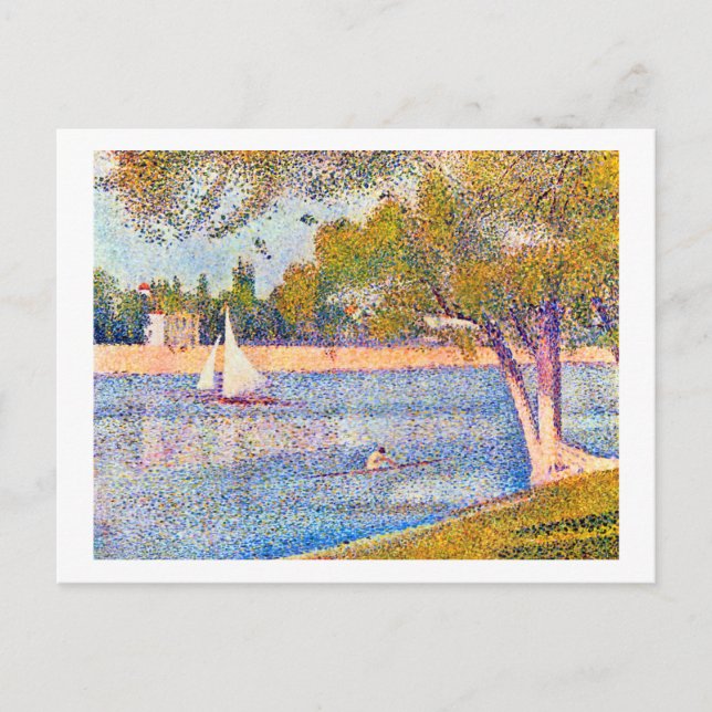 Seine in La Grande Jatte, Seurat Postkarte (Vorderseite)