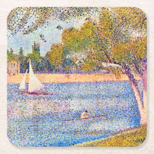 Seine in La Grande Jatte, Seurat Rechteckiger Pappuntersetzer