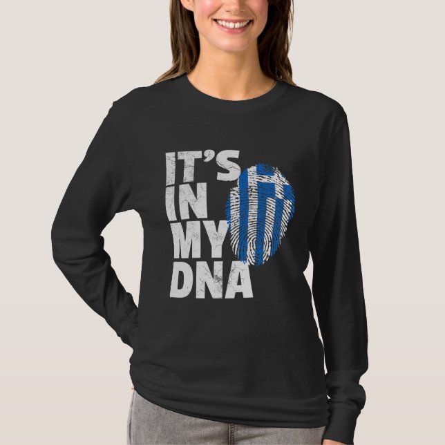 Seine in meinem DNA-Griechenland-Flaggen Prix Nati T-Shirt (Vorderseite)