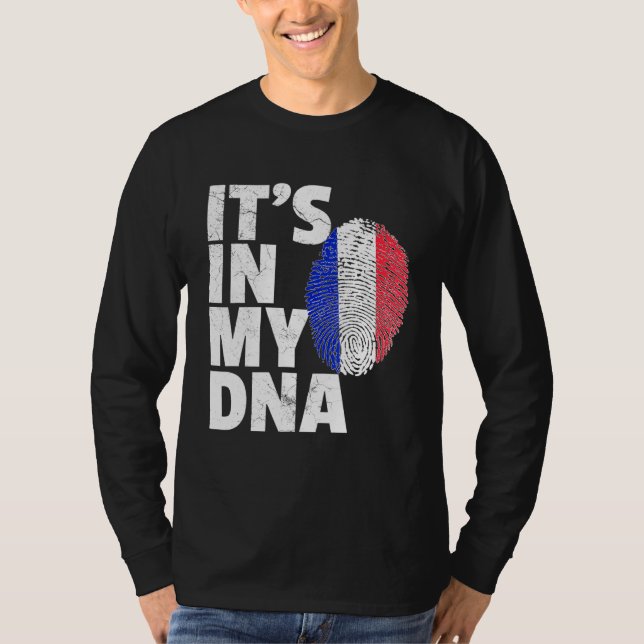 Seine in meiner DNA Französisch-Frankreich-Flagge  T-Shirt (Vorderseite)