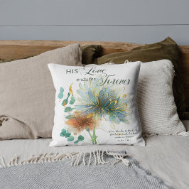 Seine Liebe dauert für immer Psalm 136 Schrift Whi Kissen