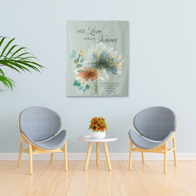 Seine Liebe hält für immer an der grünen Schrift f Wandteppich (Von Creator hochgeladen)