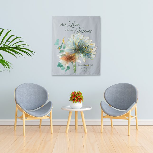 Seine Liebe hält für immer die Graue Schrift an Wandteppich (Von Creator hochgeladen)