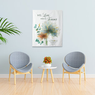 Seine Liebe hält für immer die weiße Schrift an Wandteppich