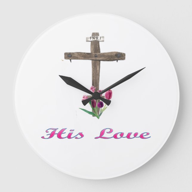 Seine Liebe Jesus Große Wanduhr (Vorderseite)