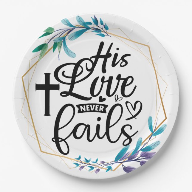 Seine Liebe Versage nie Pappteller (Vorderseite)