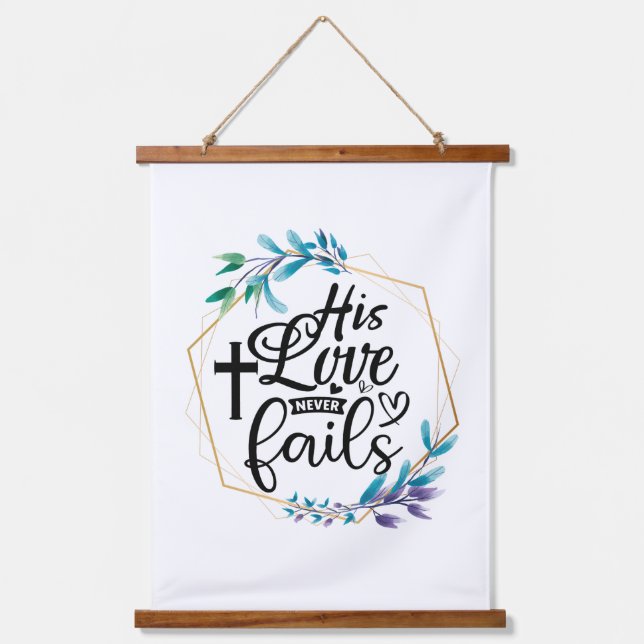 Seine Liebe Versage nie Wandteppich Mit Holzrahmen (Vorderseite)