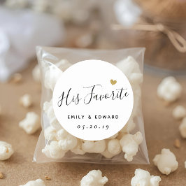 Seine liebste Personalisierte Gastgeschenk Hochzei Runder Aufkleber