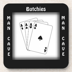 Seine Mann-Höhlen-Quadrat-Untersetzer Getränkeuntersetzer