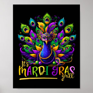 Seine Mardi Gras Y'all Pea Kostüme Kinder Mardi Poster