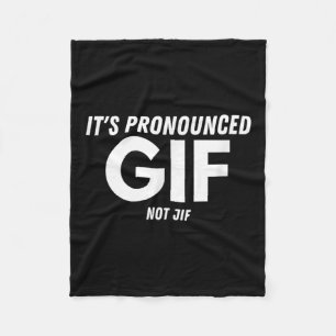 Seine markierte Gif nicht Jif Funny Text Ironic In Fleecedecke