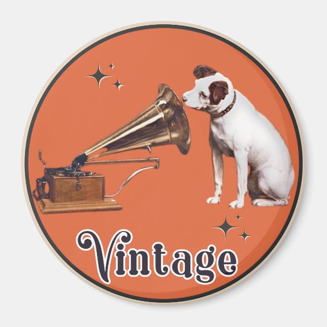 Seine Meisterstimme Vintag Orange Magnet (Vorne)