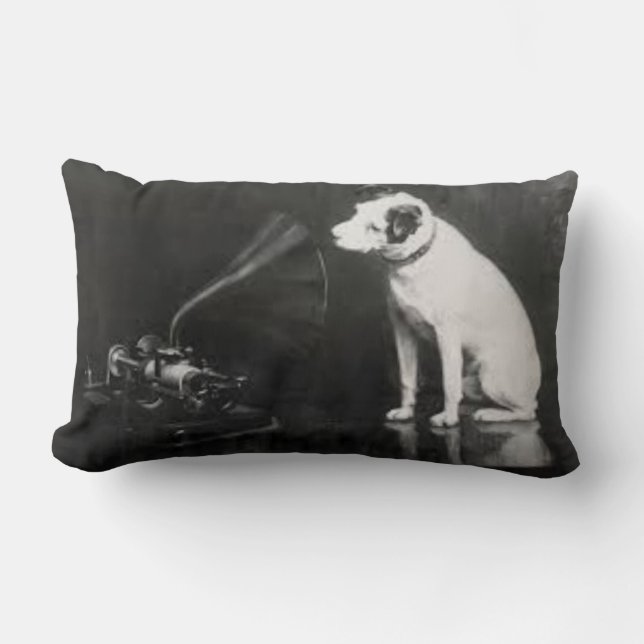 Seine Meisterstimme Vintag Schwarz & Weiß Lendenkissen (Vorderseite)