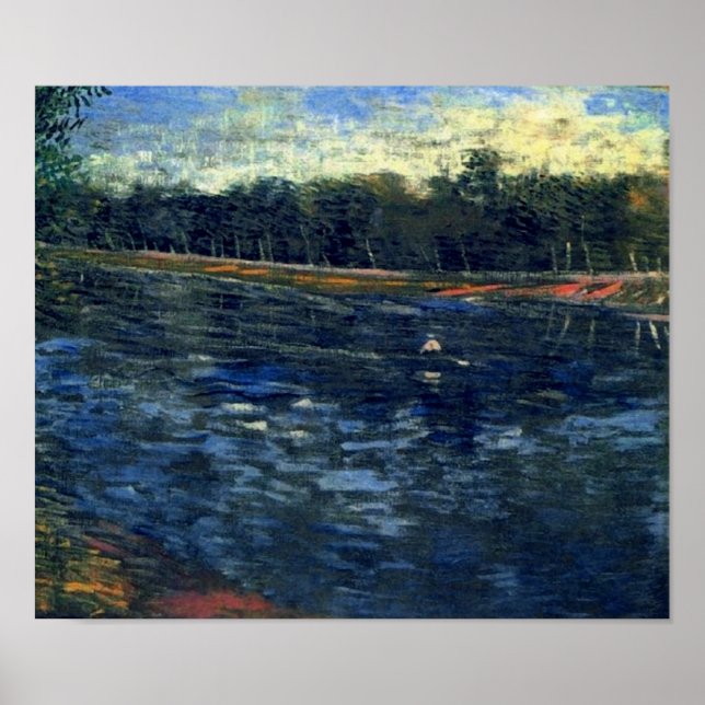Seine mit dem Ruderboot Van Gogh Fine Art Poster (Vorne)