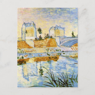 Seine mit der Pont de Clichy, Vincent van Gogh Postkarte