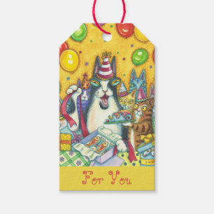 SEINE N' FITZ KATZEN, GEBURTSTAGES GIFT TAG Set Geschenkanhänger