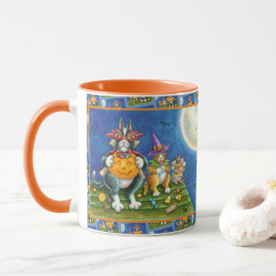 SEINE N' FITZ KATZEN, TRICK ODER BEHANDELN FUNNY H TASSE