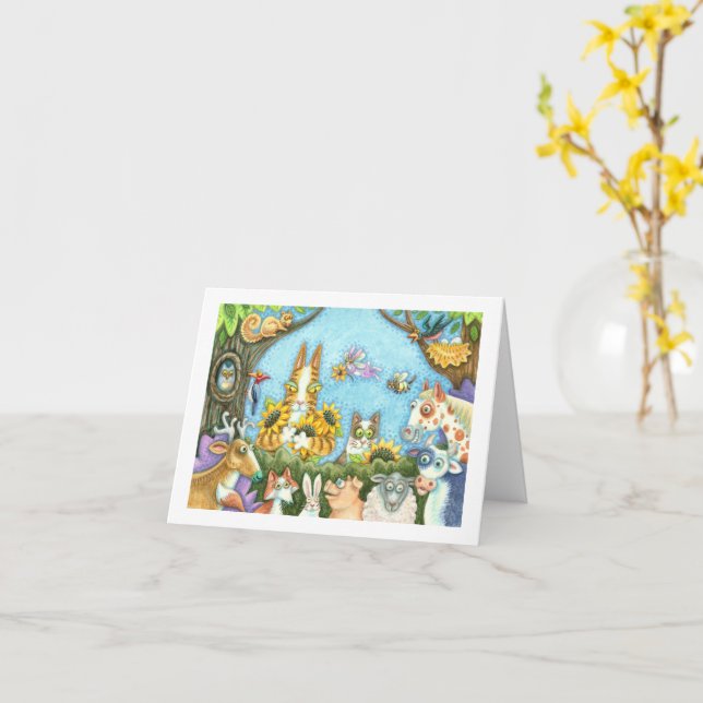 SEINE N' FITZ KATZEN UND MENAGERIE DER FREUNDE, FU KARTE (Gelbe Blume)