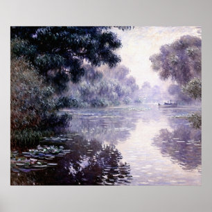 Seine nahe Giverny im Nebel Poster