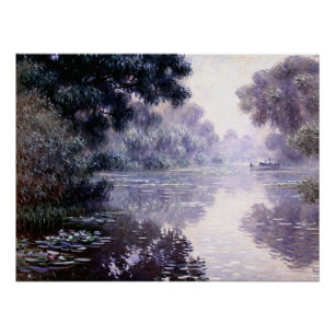 Seine nahe Giverny im Nebel Poster