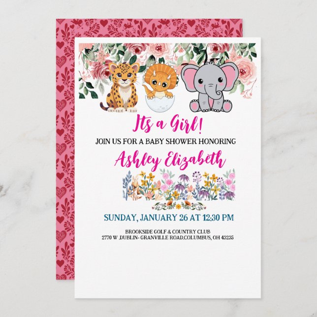 Seine niedliche Baby-Duscheinladung Einladung (Vorne/Hinten)