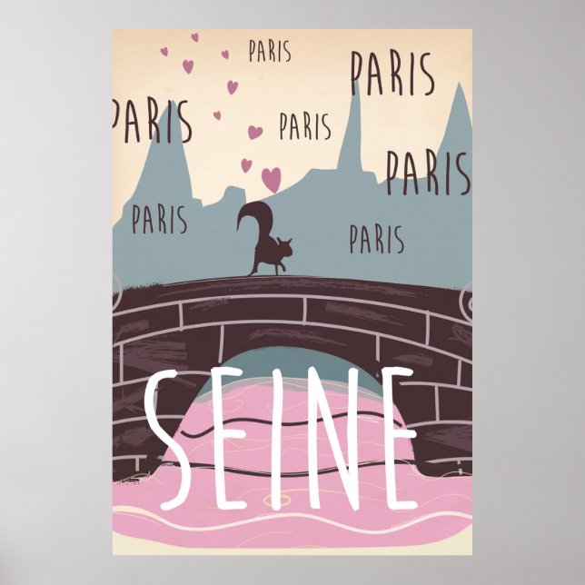 Seine, Paris, Françoise, Reiseplakat Poster (Vorne)