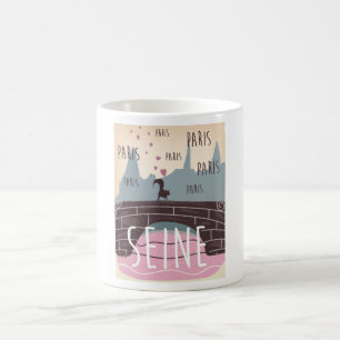 Seine, Paris, Françoise, Reiseplakat Tasse