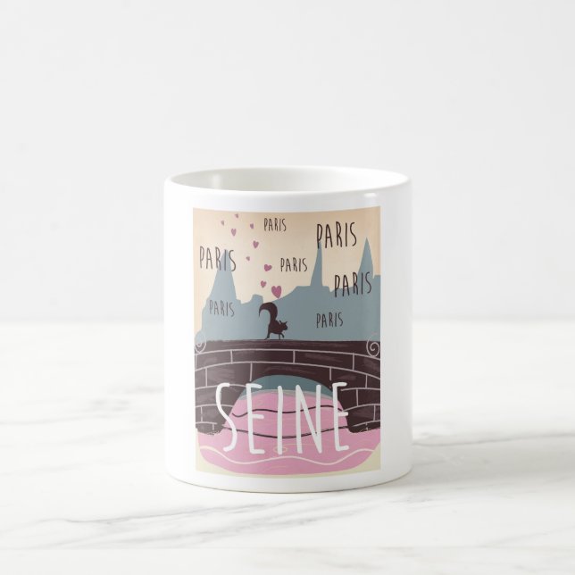 Seine, Paris, Françoise, Reiseplakat Tasse (Mittel)