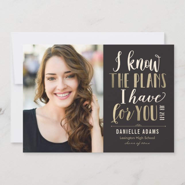 Seine Pläne EDITABLE FARBEN Abschluss Ankündigung (Vorderseite)