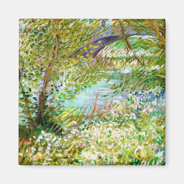 Seine Pont Clichy Van Gogh Gemälde Magnet (Vorne)