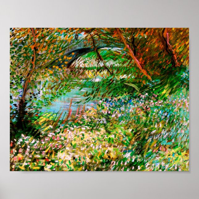 Seine Pont de Clichy Spring Van Gogh Fine Poster (Vorne)