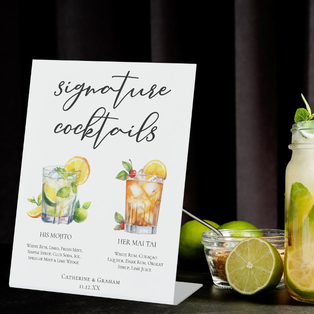 Seine Rum Signature Cocktails Hochzeitsmenü Sockelschild (Von Creator hochgeladen)